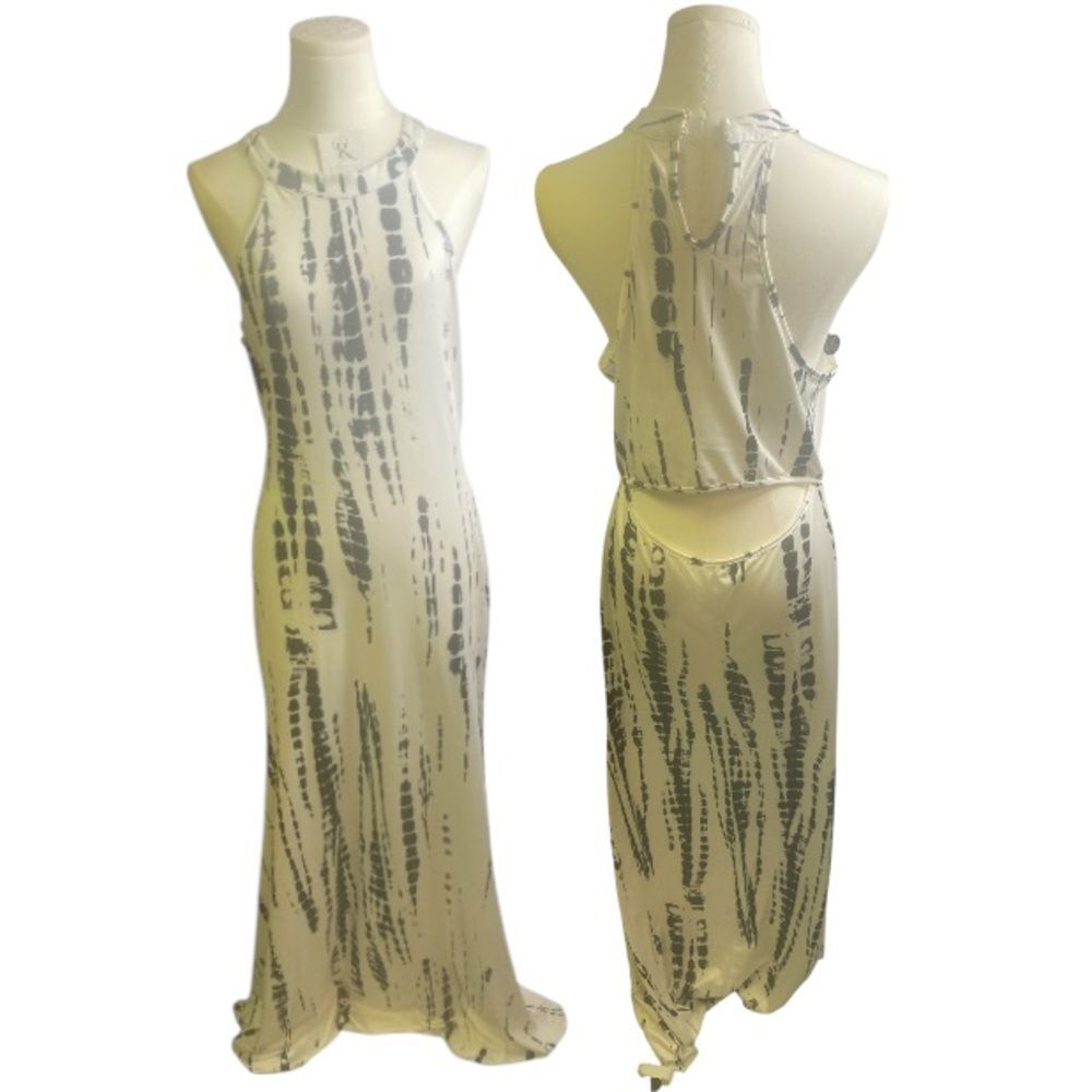 House Of JOR Elegant Gray Patterned Maxi Dress // S